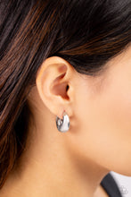 Load image into Gallery viewer, Boss BEVEL - Silver Hoop Earring - Paparazzi - Dare2bdazzlin N Jewelry
