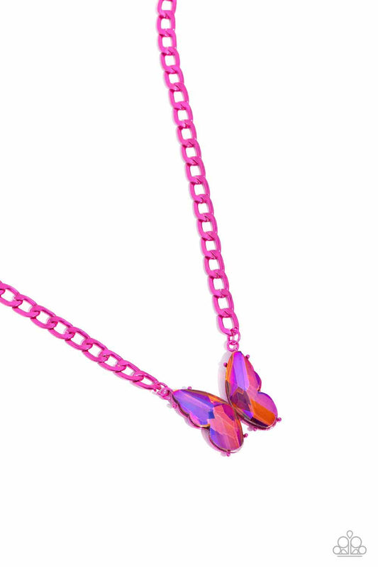 Fascinating Flyer - Pink Necklace - Paparazzi - Dare2bdazzlin N Jewelry