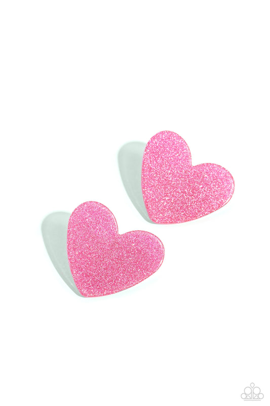 Sparkly Sweethearts - Pink Earring - Paparazzi - Dare2bdazzlin N Jewelry