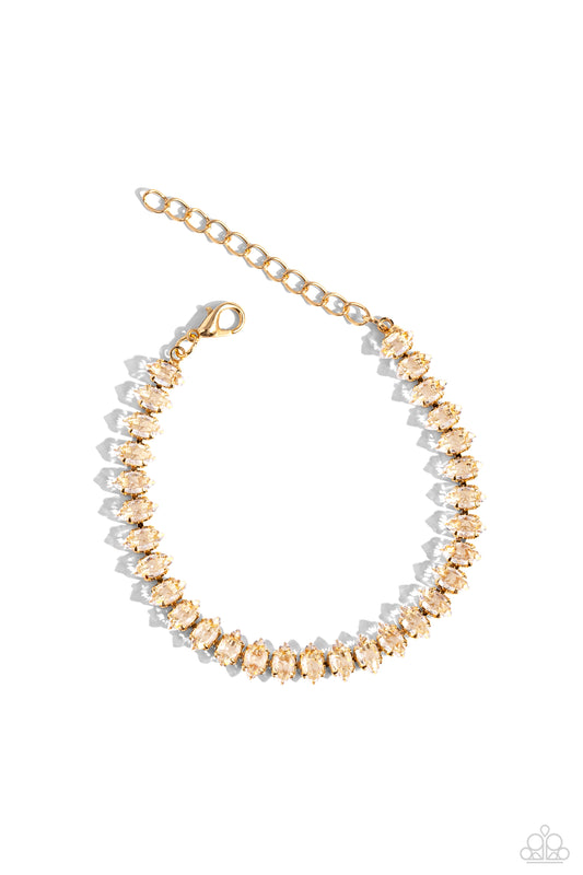 Marquise Masterpiece - Gold Bracelet - Paparazzi - Dare2bdazzlin N Jewelry