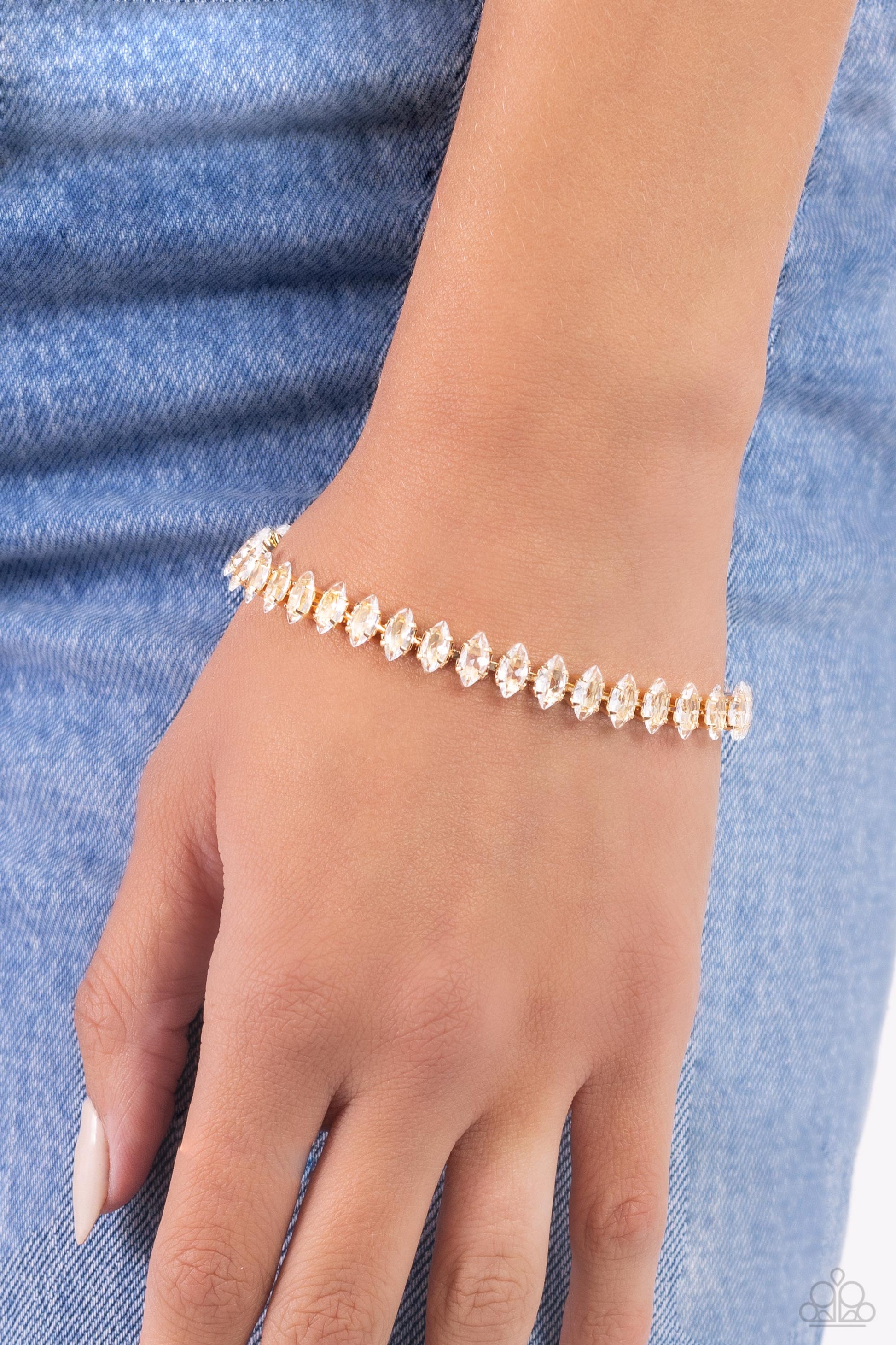 Marquise Masterpiece - Gold Bracelet - Paparazzi - Dare2bdazzlin N Jewelry