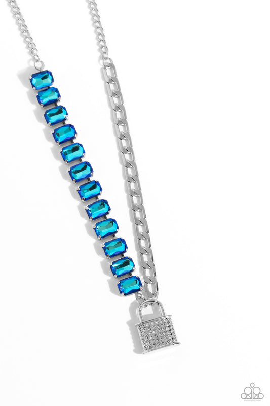 LOCK and Roll - Blue Necklace - Paparazzi - Dare2bdazzlin N Jewelry