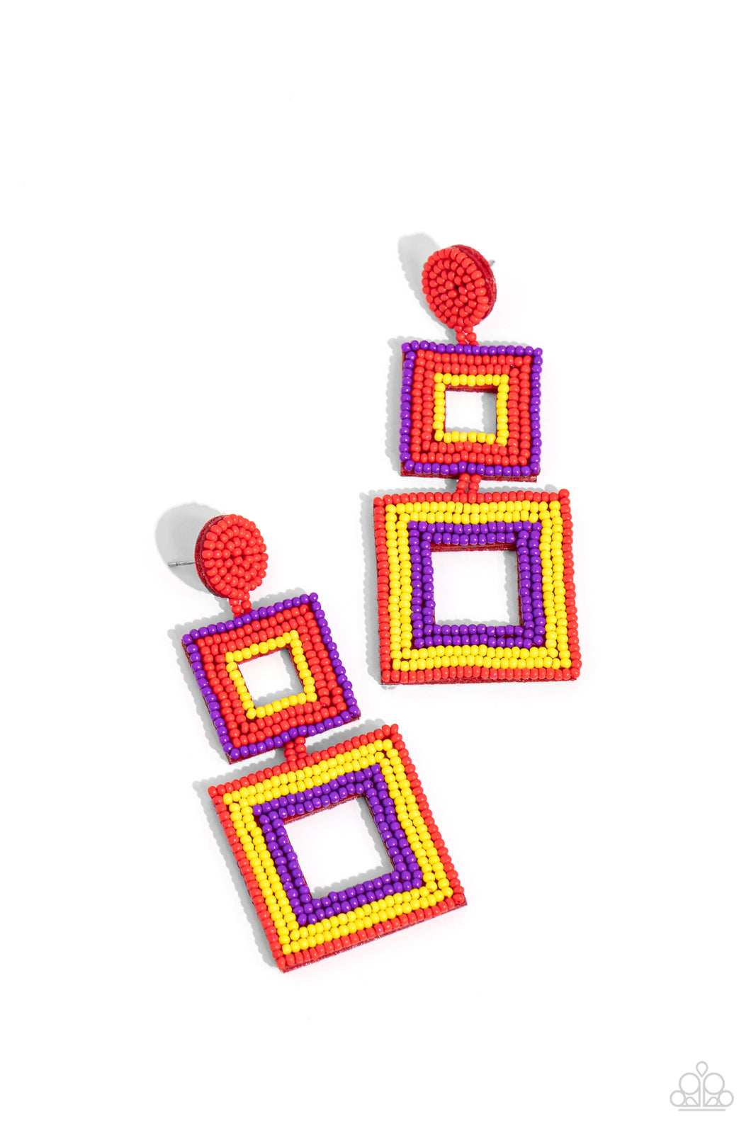 Seize the Squares - Red Earring - Paparazzi - Dare2bdazzlin N Jewelry