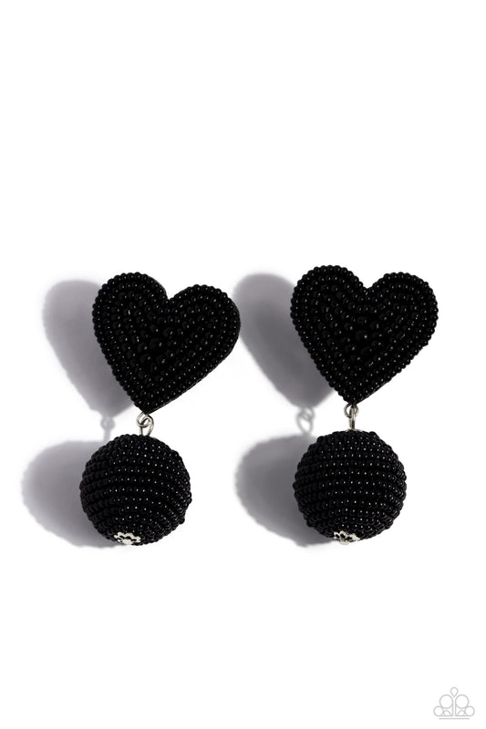 Spherical Sweethearts - Black Earring Paparazzi - Dare2bdazzlin N Jewelry