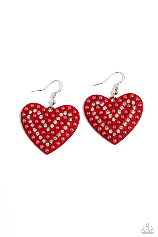 Romantic Reunion - Red Earring - Paparazzi - Dare2bdazzlin N Jewelry