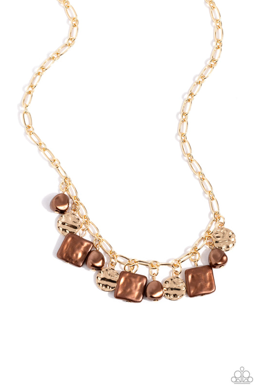 Sophisticated Squared - Brown Necklace - Paparazzi - Dare2bdazzlin N Jewelry