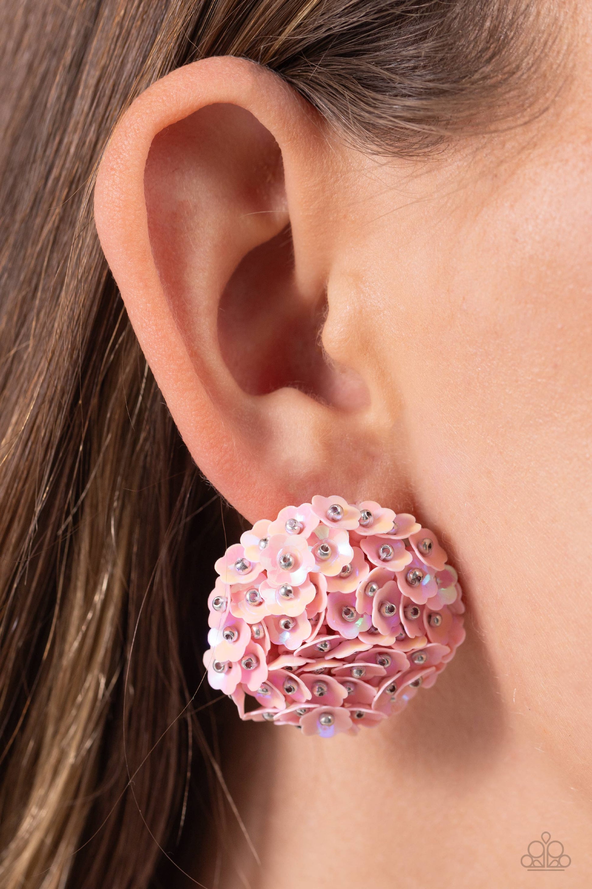 Corsage Character - Pink Post Earring - Paparazzi - Dare2bdazzlin N Jewelry