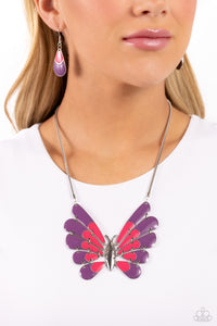Moth Maven - Purple Necklace - Paparazzi - Dare2bdazzlin N Jewelry