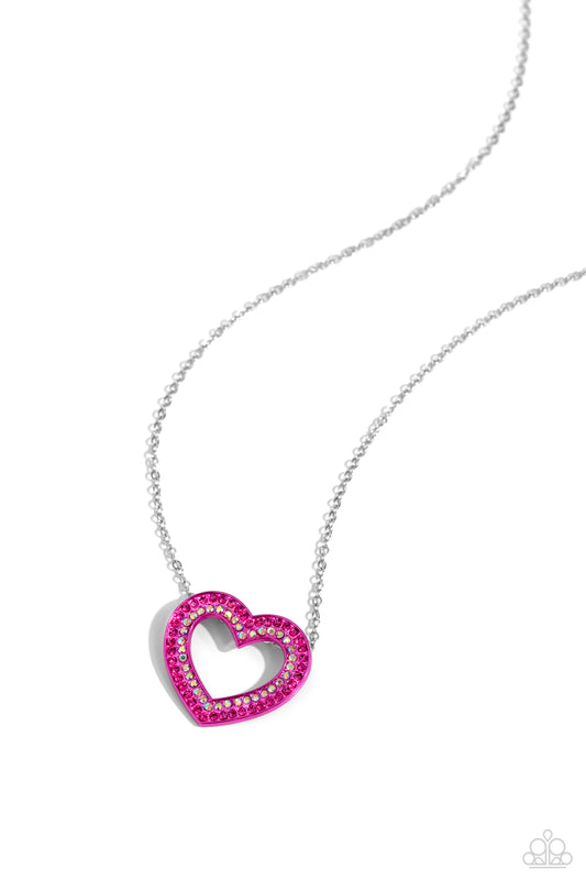 Hyper Heartland - Pink Necklace - Paparazzi - Dare2bdazzlin N Jewelry