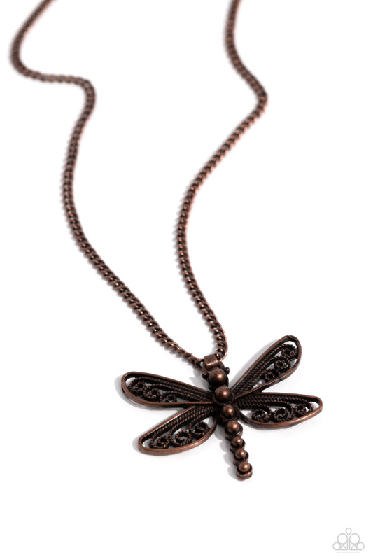 Dragonfly Dance - Copper Necklace - Paparazzi - Dare2bdazzlin N Jewelry
