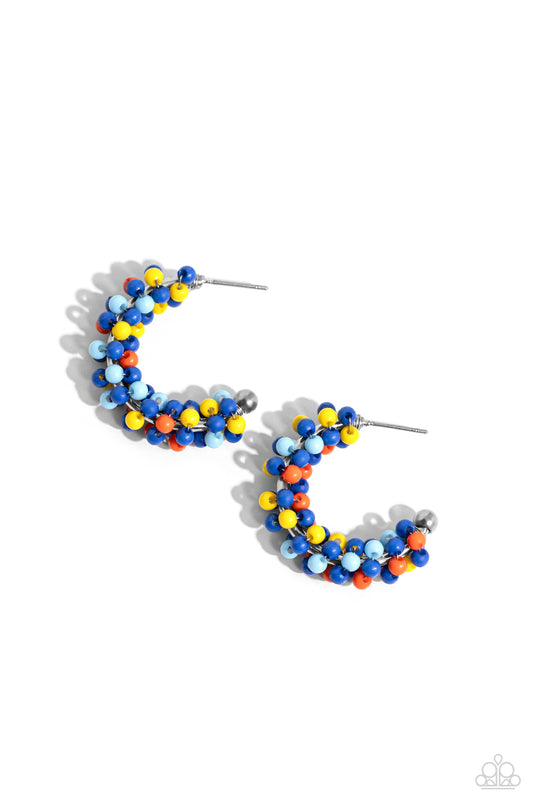 Balloon Backdrop - Blue Earring - Paparazzi - Dare2bdazzlin N Jewelry