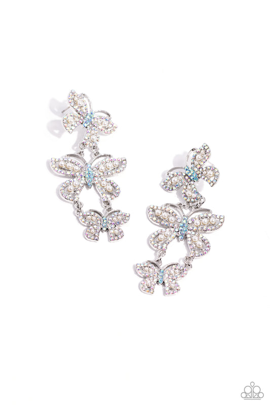 Fluttering Finale - Multi Earring - Paparazzi - Dare2bdazzlin N Jewelry