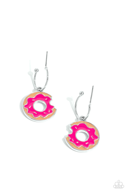 Donut Delivery - Pink Earring - Paparazzi - Dare2bdazzlin N Jewelry