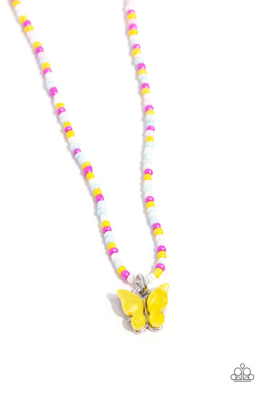 Soaring Shell - Yellow Necklace - Paparazzi - Dare2bdazzlin N Jewelry