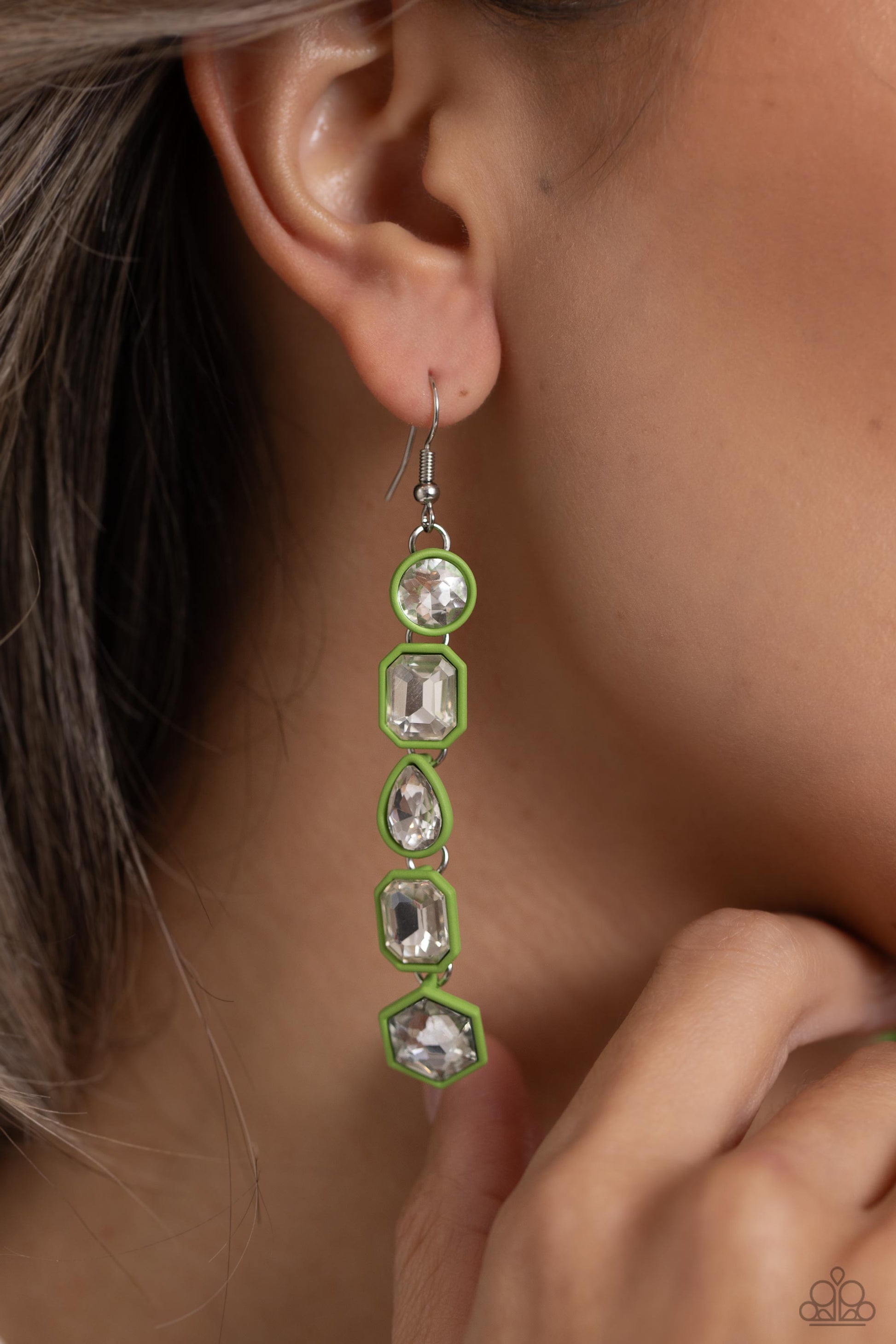 Developing Dignity - Green Earring - Paparazzi - Dare2bdazzlin N Jewelry