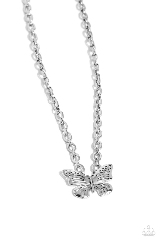 Midair Monochromatic - Silver Necklace - Paparazzi - Dare2bdazzlin N Jewelry
