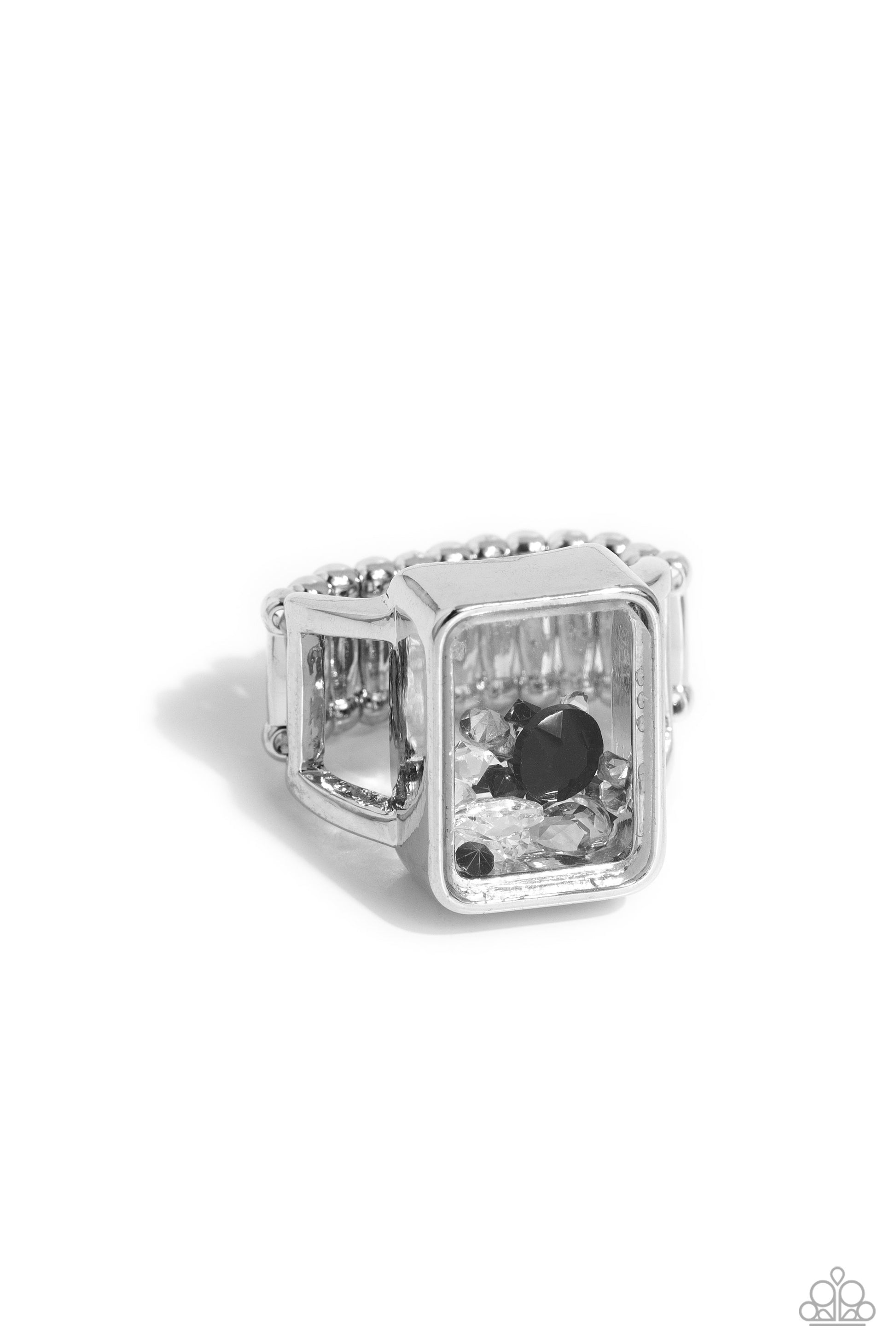 Encased Envy - Black Ring - Paparazzi - Dare2bdazzlin N Jewelry