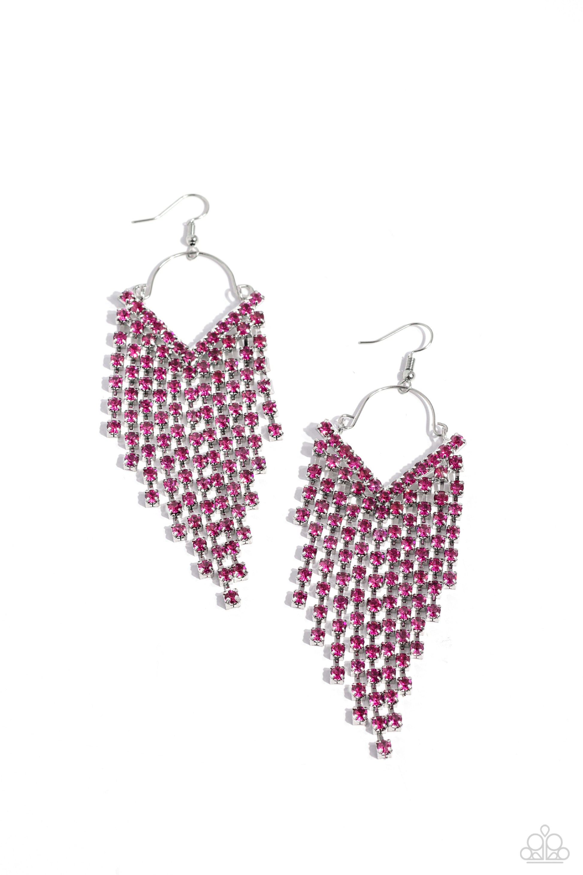 V Fallin - Pink Earring - Paparazzi - Dare2bdazzlin N Jewelry