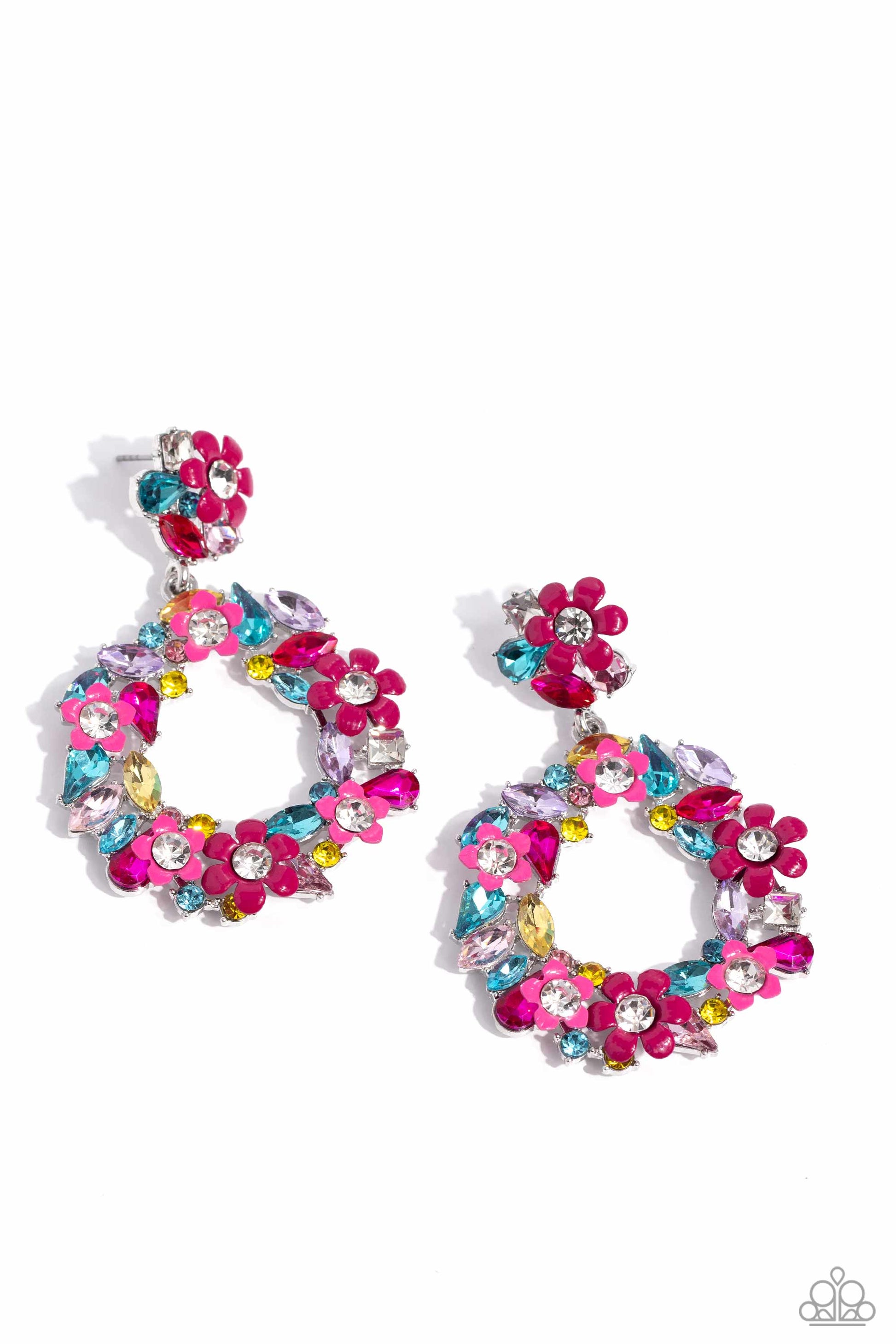 Wreathed in Wildflowers - Multi Post Earring - Paparazzi - Dare2bdazzlin N Jewelry