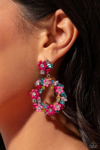 Wreathed in Wildflowers - Multi Post Earring - Paparazzi - Dare2bdazzlin N Jewelry