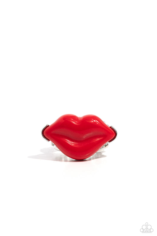 Lively Lips - Red Ring - Paparazzi - Dare2bdazzlin N Jewelry