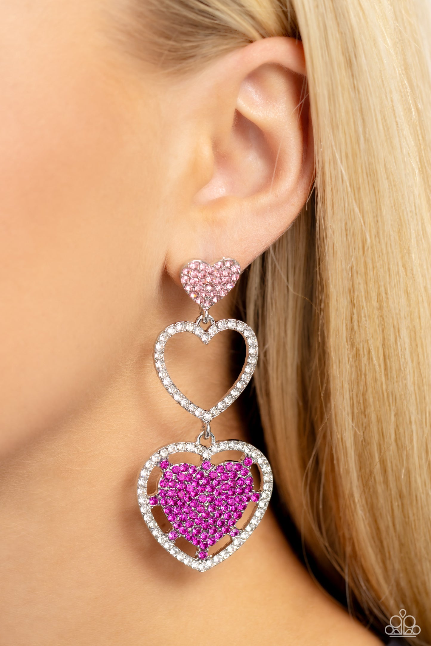 Couples Celebration - Pink Post Earring - Paparazzi - Dare2bdazzlin N Jewelry