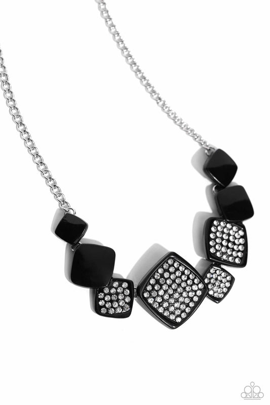 Twinkling Tables - Black Necklace - Paparazzi - Dare2bdazzlin N Jewelry