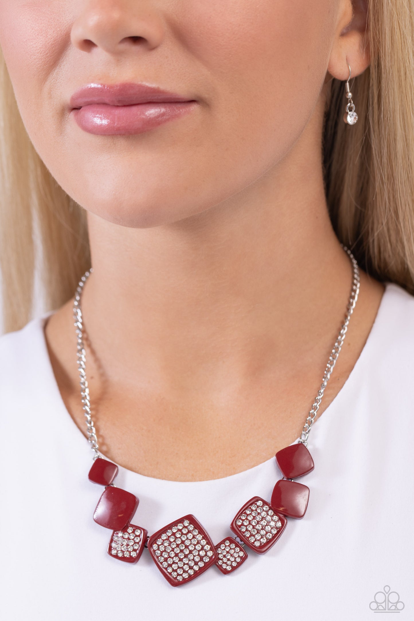Twinkling Tables - Red Necklace - Paparazzi - Dare2bdazzlin N Jewelry