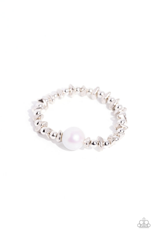 Chiseled Class - White Bracelet - Paparazzi - Dare2bdazzlin N Jewelry