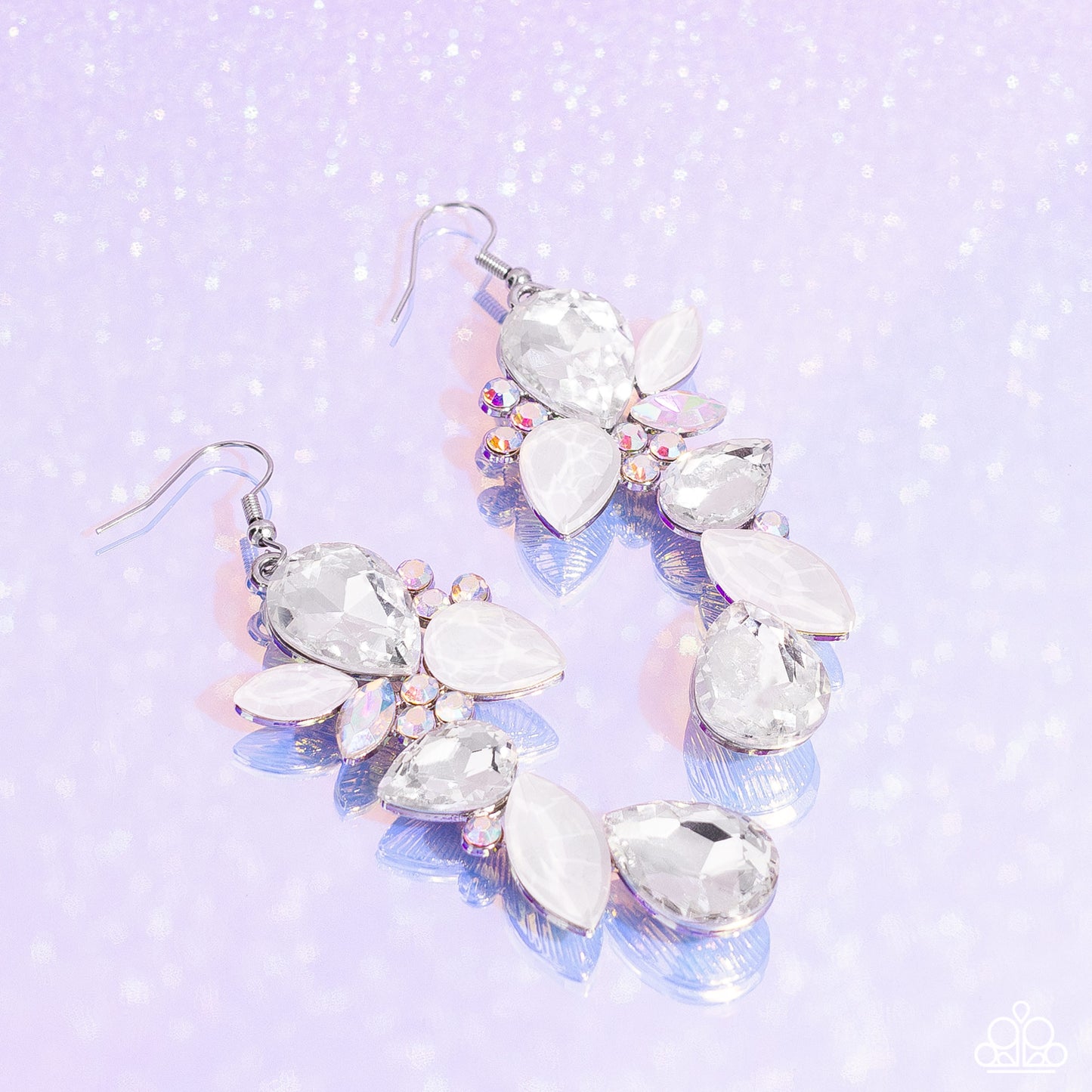 Fancy Flaunter - White Earring - Paparazzi - Dare2bdazzlin N Jewelry