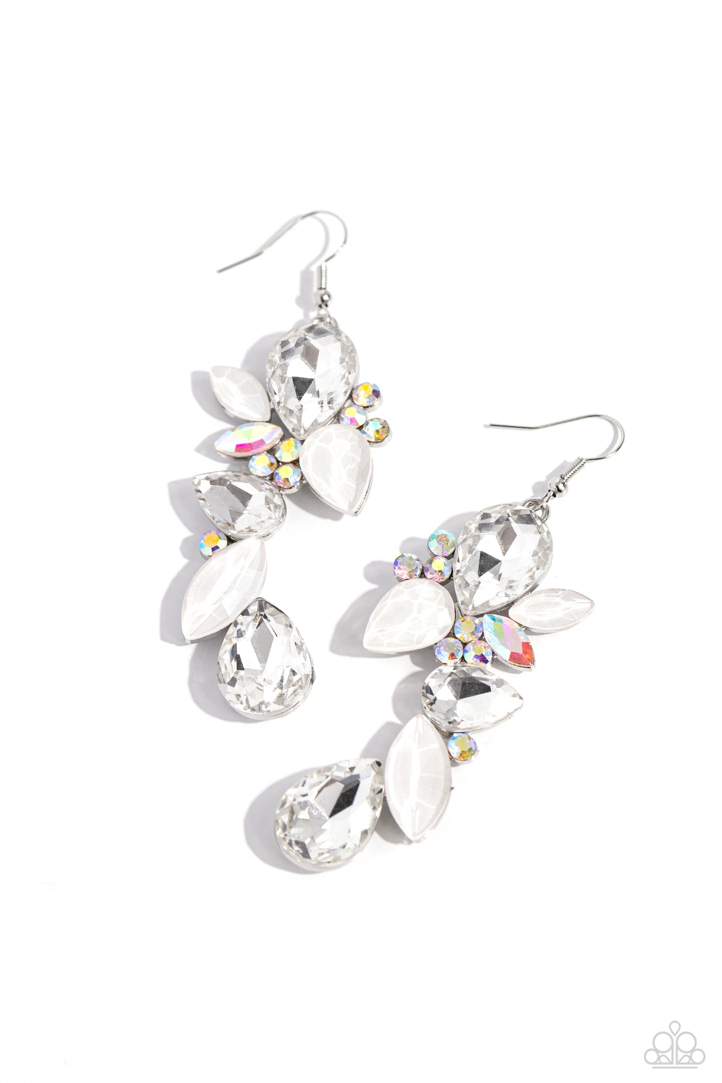 Fancy Flaunter - White Earring - Paparazzi - Dare2bdazzlin N Jewelry