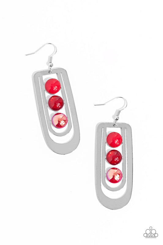 Layered Lure - Red Earring - Paparazzi - Dare2bdazzlin N Jewelry