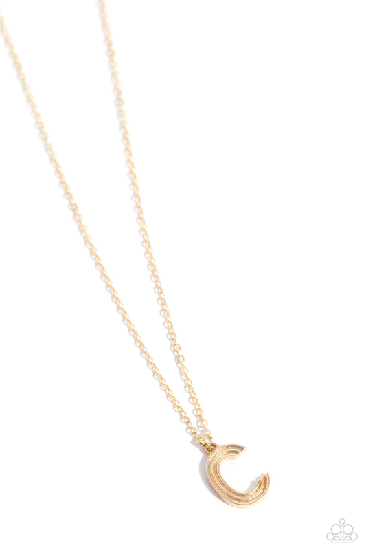 Leave Your Initials - Gold - C Necklace - Paparazzi - Dare2bdazzlin N Jewelry