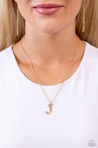 Leave Your Initials - Gold - J Necklace - Paparazzi - Dare2bdazzlin N Jewelry