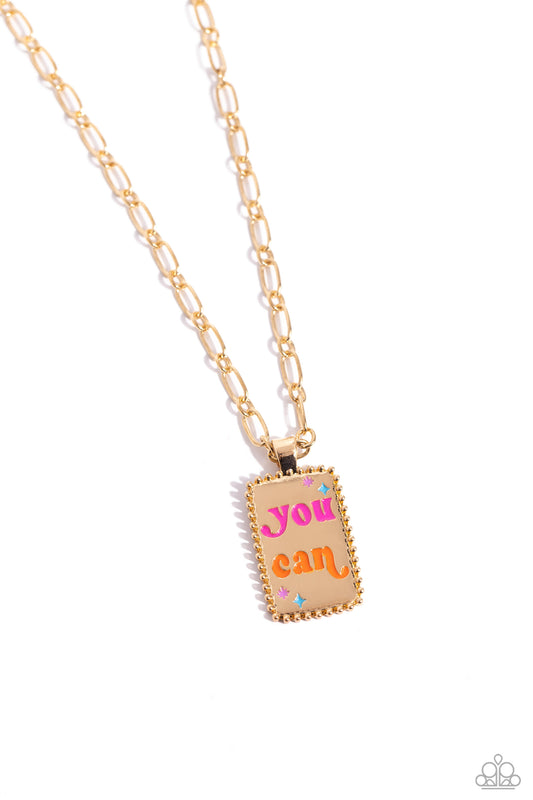 Yes You Can - Gold Necklace - Paparazzi - Dare2bdazzlin N Jewelry