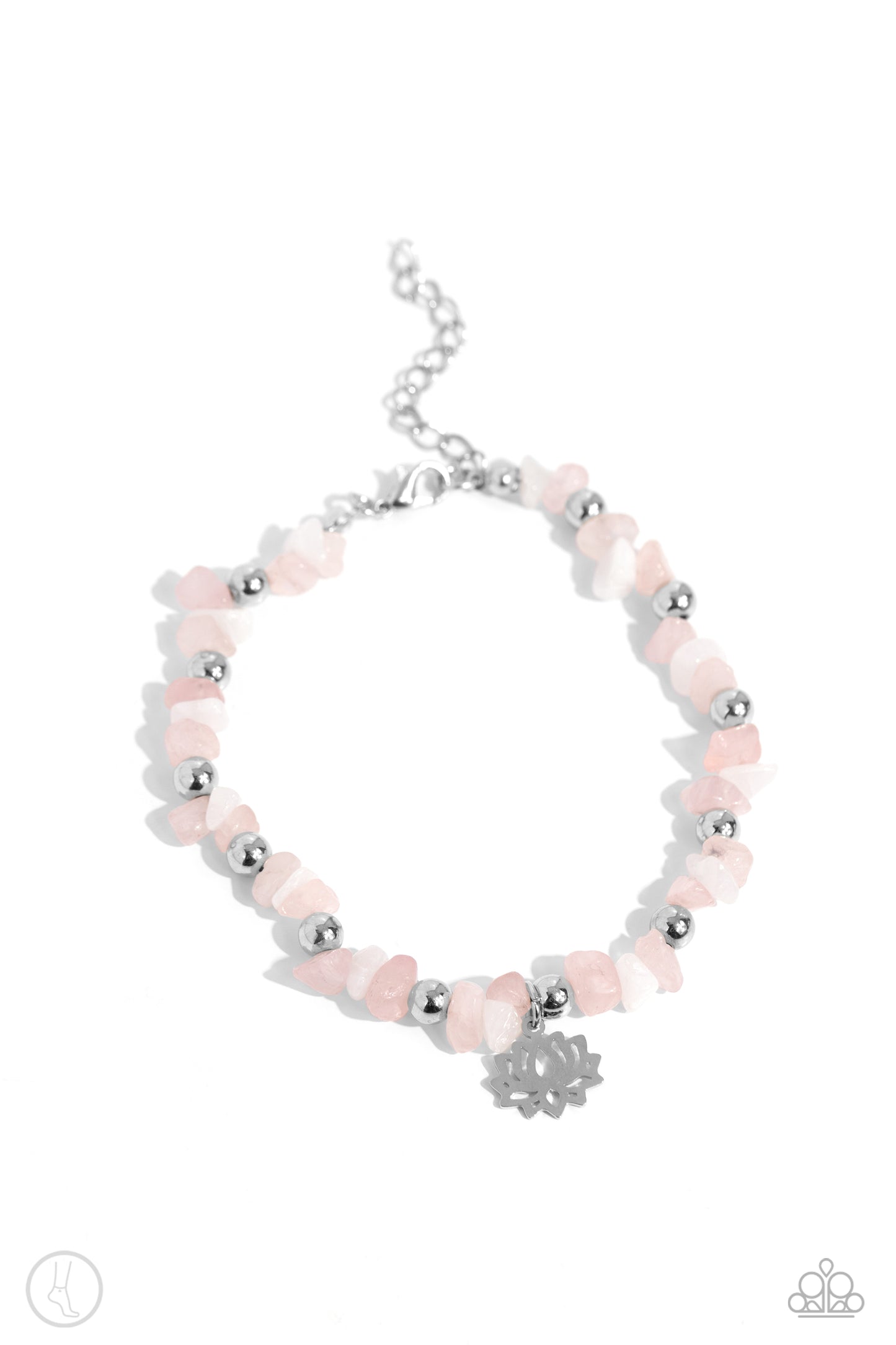 Lotus Landslide - Pink Anklet - Paparazzi - Dare2bdazzlin N Jewelry
