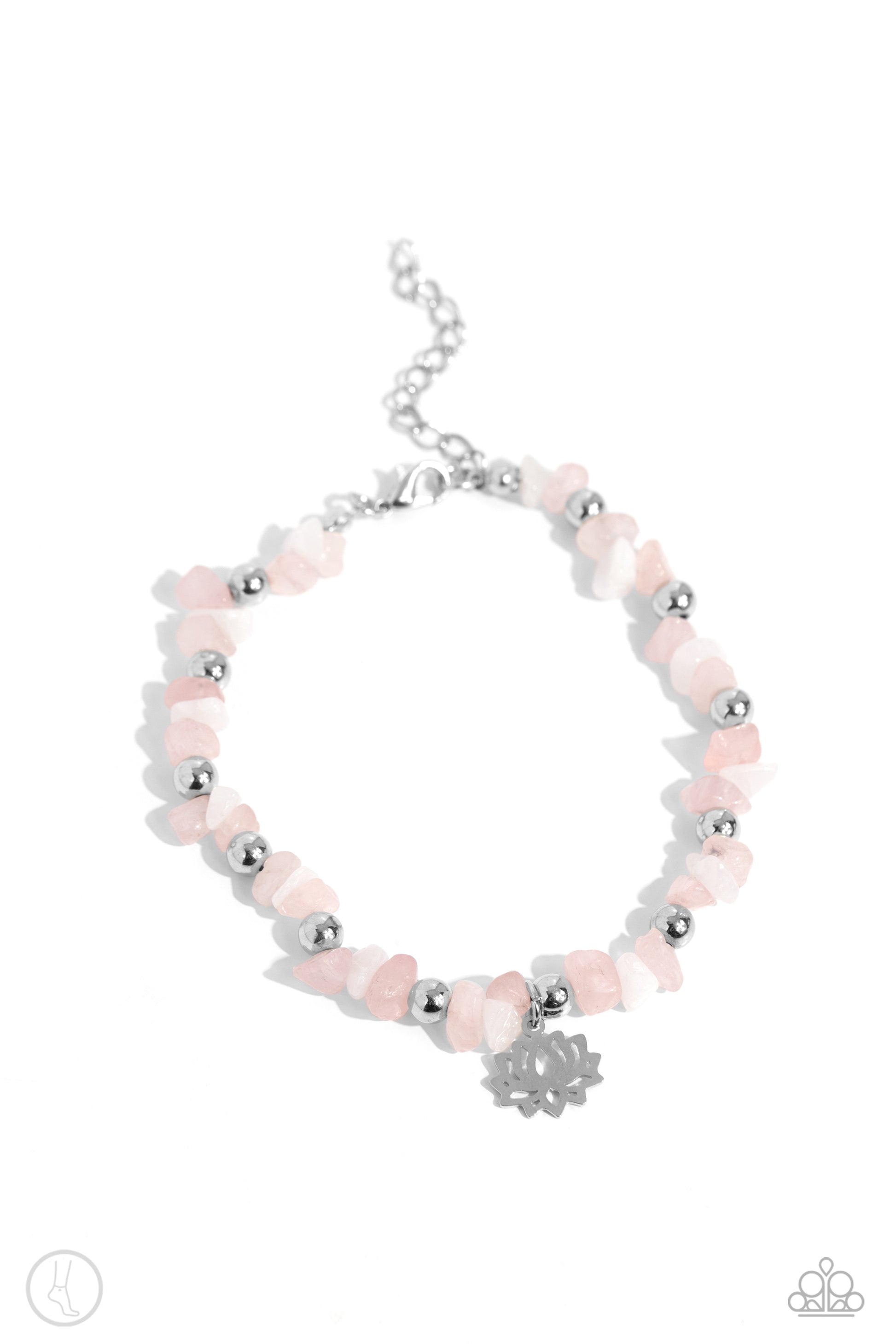 Lotus Landslide - Pink Anklet - Paparazzi - Dare2bdazzlin N Jewelry