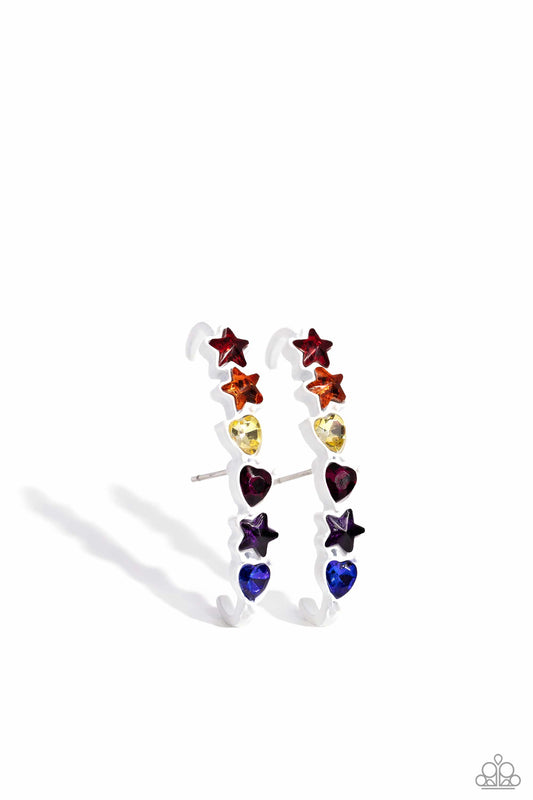 In Good Shape - Multi illusion Post Earring - Paparazzi - Dare2bdazzlin N Jewelry