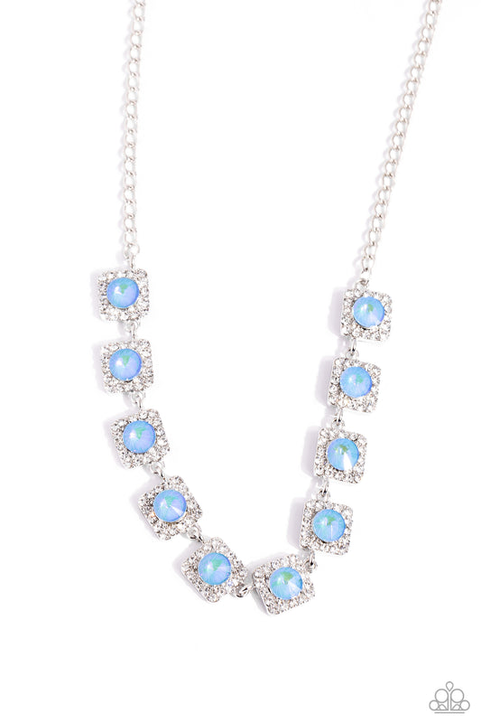 Jump SQUARE - Blue Necklace - Paparazzi - Dare2bdazzlin N Jewelry