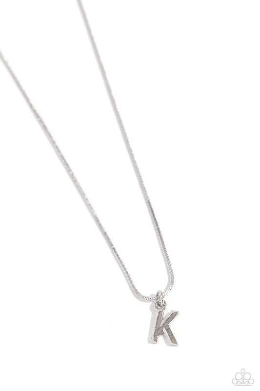Seize the Initial - Silver - K - Necklace - Paparazzi - Dare2bdazzlin N Jewelry