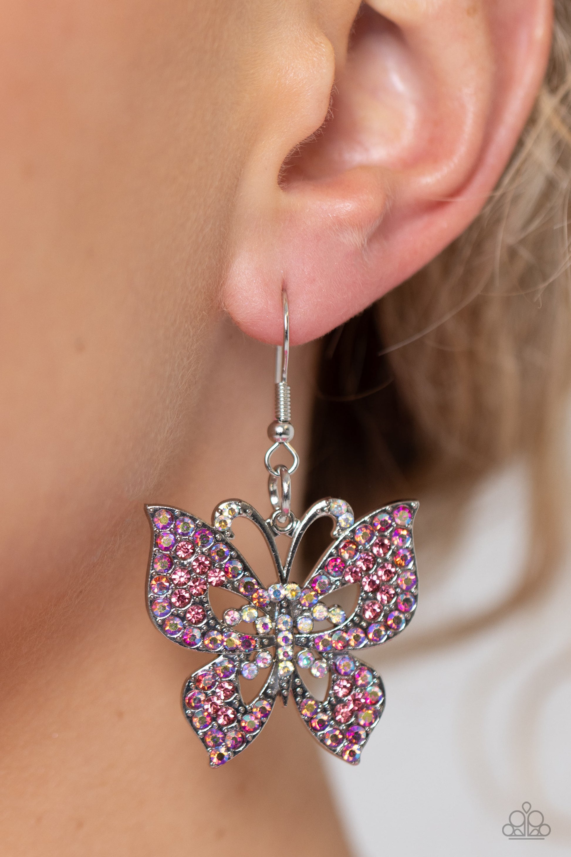 Bejeweled Breeze - Pink Earring - Paparazzi - Dare2bdazzlin N Jewelry