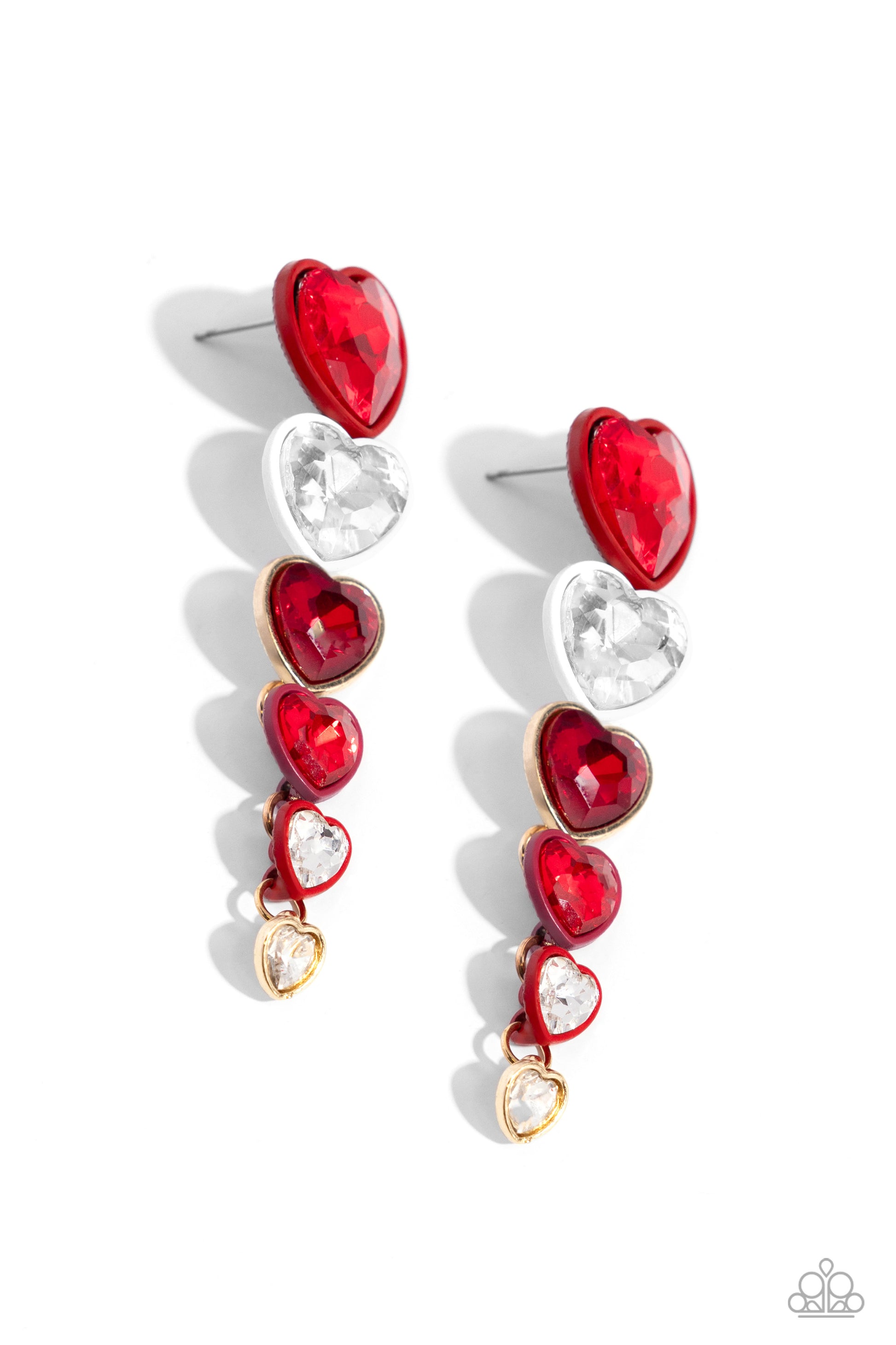 Cascading Casanova - Red Earring - Paparazzi - Dare2bdazzlin N Jewelry