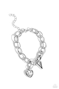Guess Now Its INITIAL - White - V Bracelet - Paparazzi - Dare2bdazzlin N Jewelry