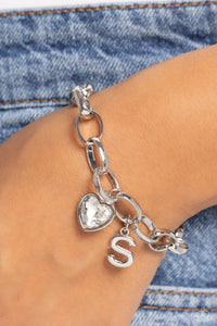 Guess Now Its INITIAL - White - S Bracelet - Paparazzi - Dare2bdazzlin N Jewelry