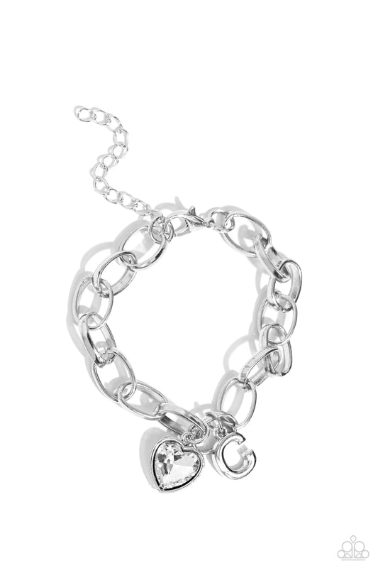 Guess Now Its INITIAL - White - C Bracelet - Paparazzi - Dare2bdazzlin N Jewelry