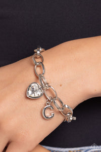 Guess Now Its INITIAL - White - C Bracelet - Paparazzi - Dare2bdazzlin N Jewelry