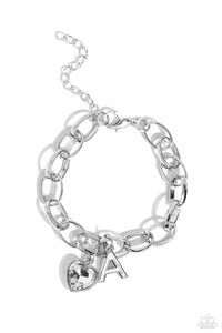 Guess Now Its INITIAL - White - A Bracelet - Paparazzi - Dare2bdazzlin N Jewelry