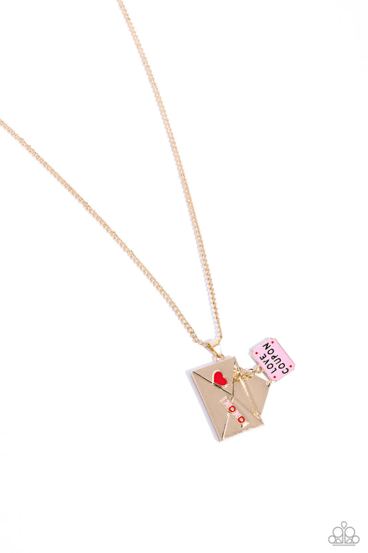 Love Coupon - Gold Necklace - Paparazzi - Dare2bdazzlin N Jewelry