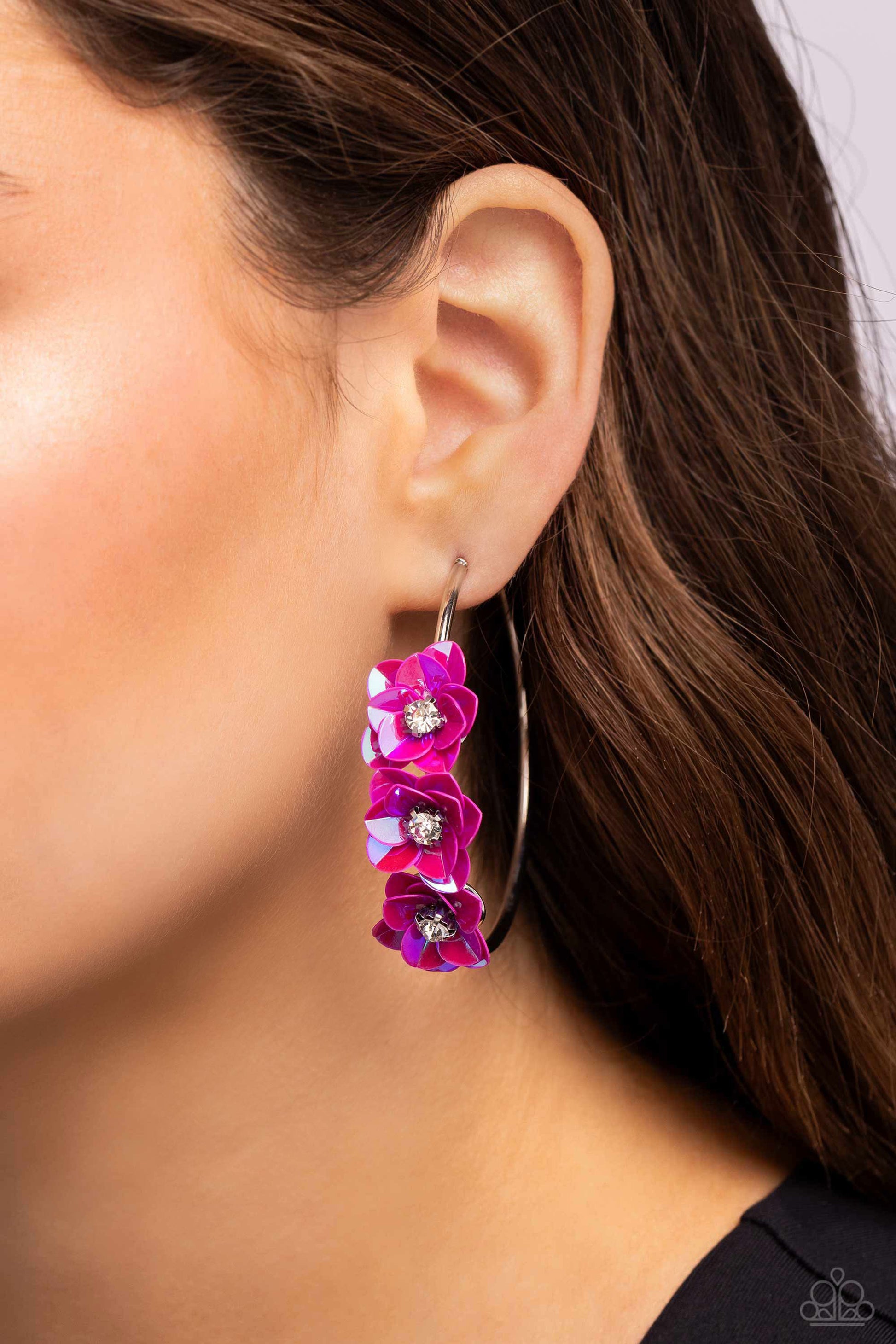 Ethereal Embellishment - Pink Earring - Paparazzi - Dare2bdazzlin N Jewelry