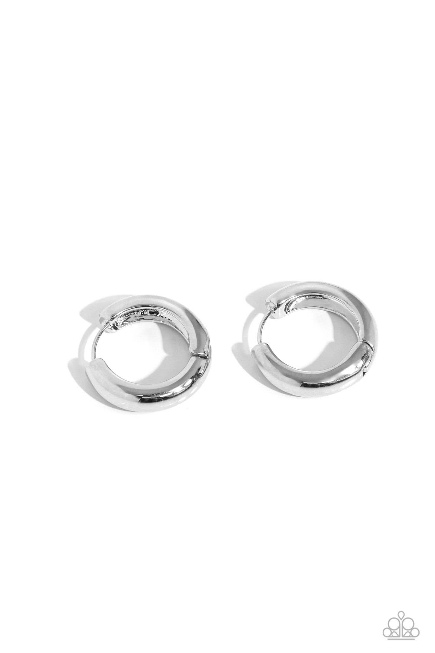Simply Sinuous - Silver Hoops - Hinge - Paparazzi - Dare2bdazzlin N Jewelry